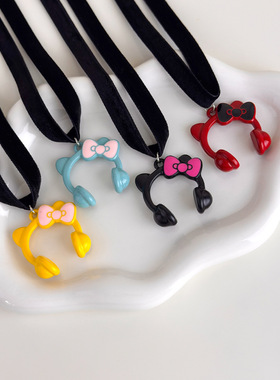 蕾丝复古锁骨链流苏choker