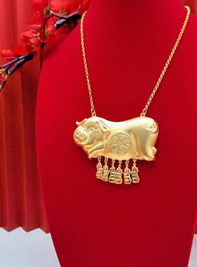 新娘结婚陪嫁三金套装首饰镀金黄金  沙金龙凤手镯婚庆假五金套装