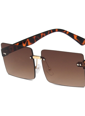 2023Women Frameless Square Sunglasses 无框方形太阳镜渐变墨镜