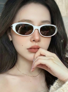 椭圆太阳眼镜女美式复古墨镜