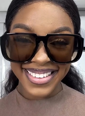 连体片太阳镜防紫外线复古女方框