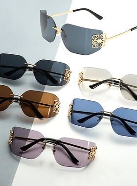 无框太阳镜切边防晒欧美风女异形
