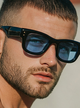 方形米钉墨镜女复古太阳眼镜男