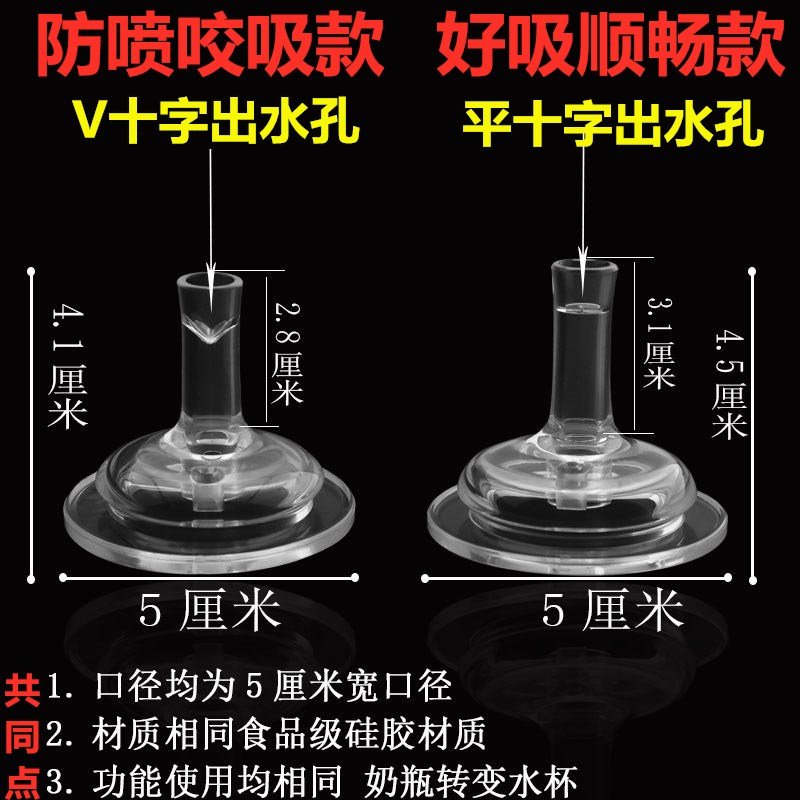 宽口奶瓶通用吸管配件奶嘴鸭嘴吸管重力球一体式学饮嘴替换头奶嘴