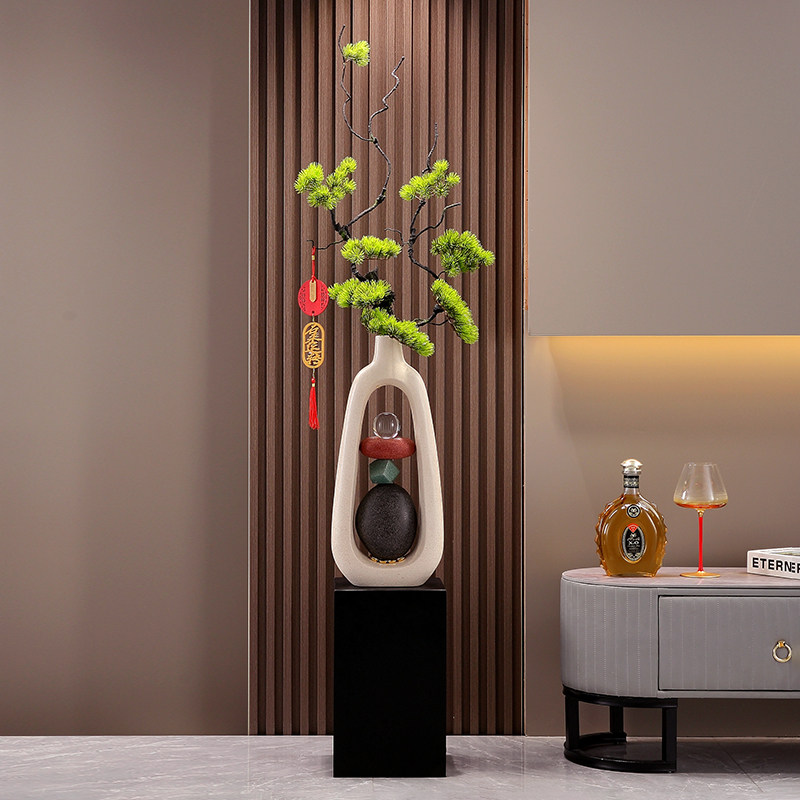 柿柿如意陶瓷花瓶落地摆件入户玄关电视柜旁高款插干花装饰品花器,淘宝优惠券,粉丝福利购,淘宝优惠卷