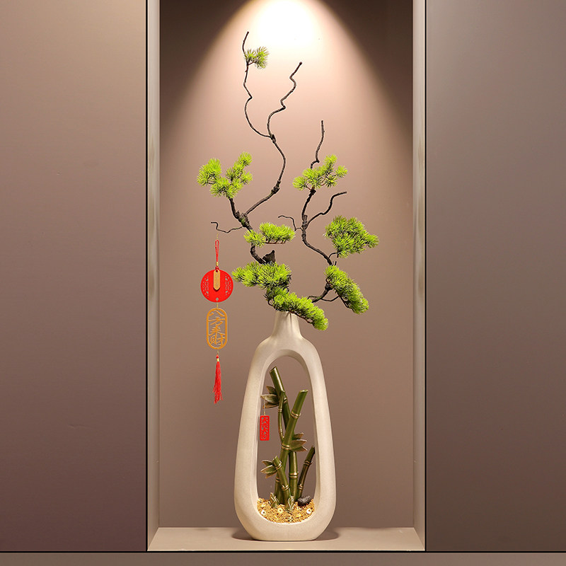 柿柿如意陶瓷花瓶落地摆件入户玄关电视柜旁高款插干花装饰品花器,淘宝优惠券,粉丝福利购,淘宝优惠卷