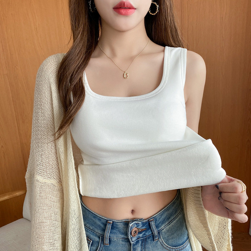 秋冬保暖背心女加绒加厚内搭保暖上衣女内衣一体绒带胸垫打底衫,淘宝优惠券,粉丝福利购,淘宝优惠卷