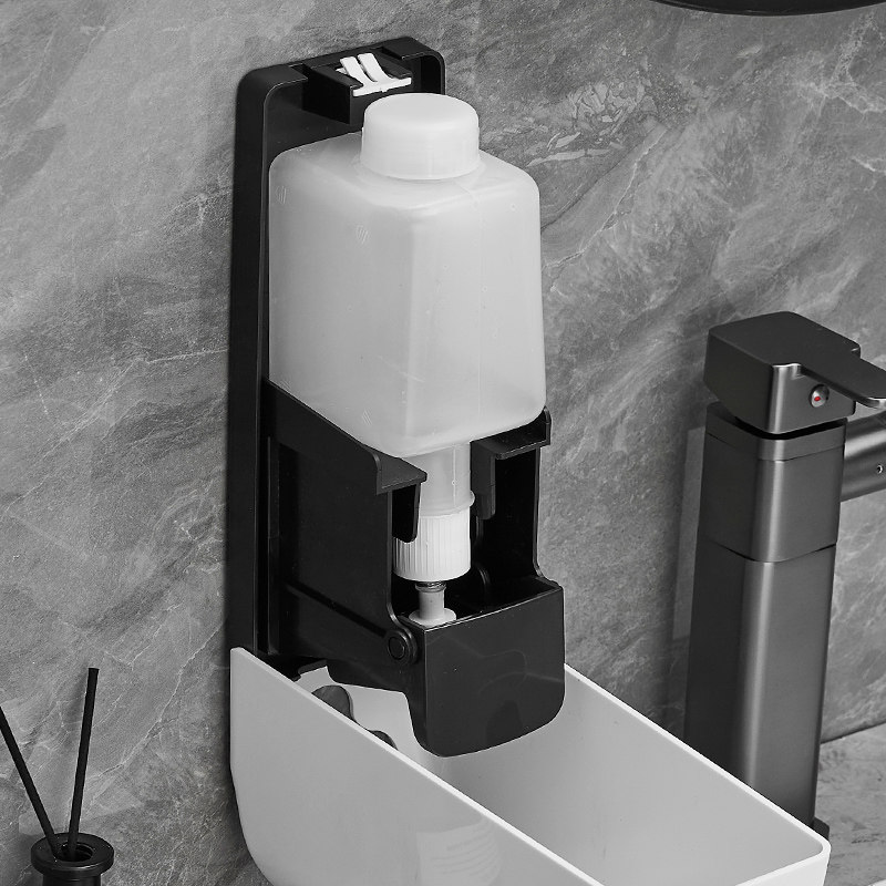 酒店卫生间洗手台滴液洗手液机免打孔按压壁挂式沐浴露皂液器盒子,淘宝优惠券,粉丝福利购,淘宝优惠卷