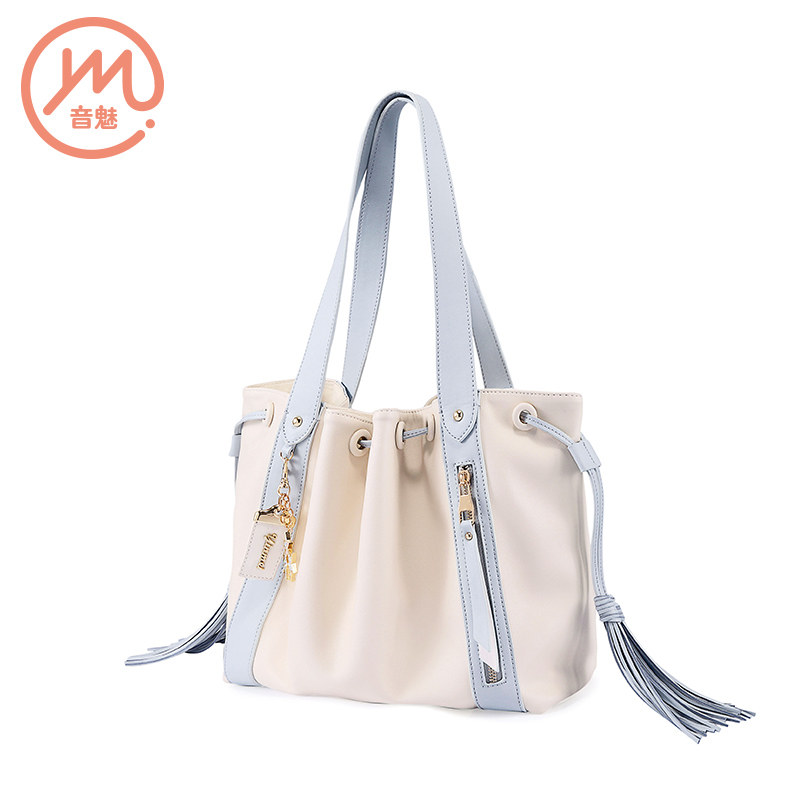 2020新款潮单肩大容量女抽绳托特包 音魅女士包袋
