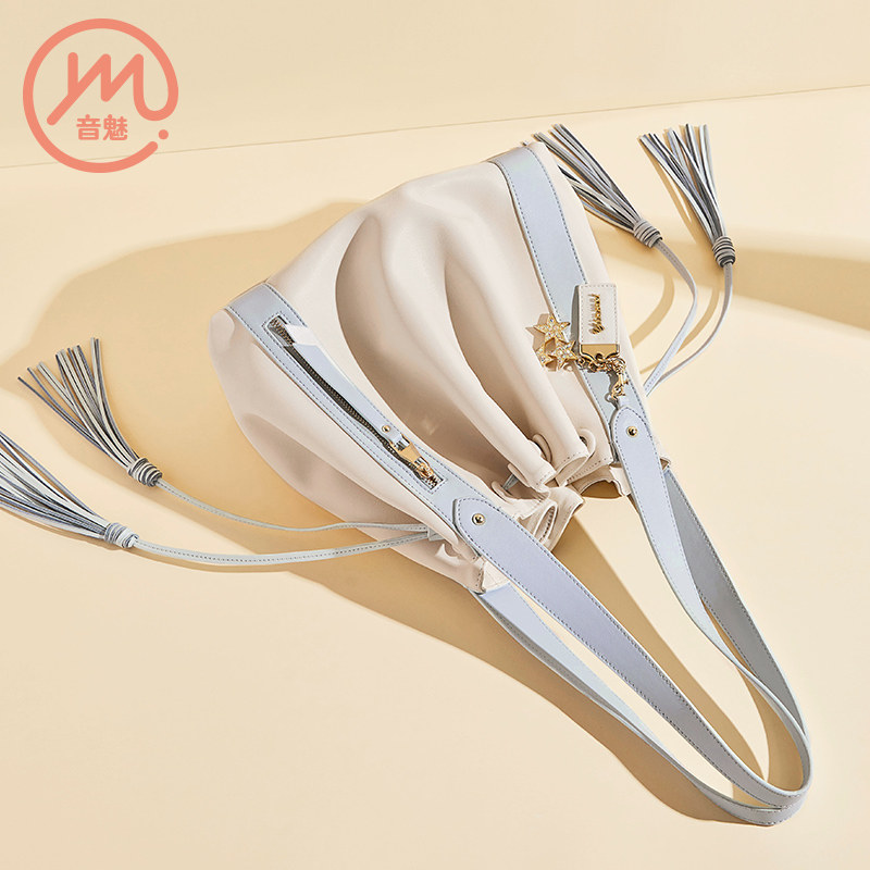 2020新款潮单肩大容量女抽绳托特包 音魅女士包袋