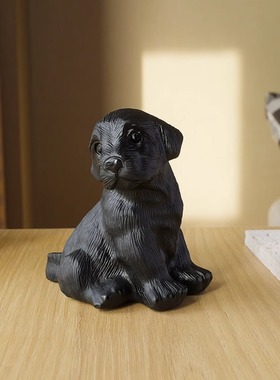 正品天然黑曜石生肖狗摆件动物水晶工艺品家居桌面吉祥旺财装饰
