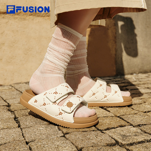 绵绵拖丨FILA FUSION斐乐拖鞋女鞋休闲沙滩鞋夏季老花凉拖鞋子男