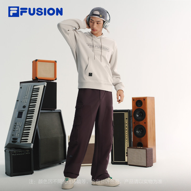 FILA FUSION斐乐潮牌梭织长裤男2026春季新款时尚休闲宽松工装裤,淘宝优惠券,粉丝福利购,淘宝优惠卷