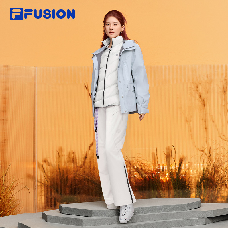 赵露思同款FILA FUSION斐乐潮牌羽绒服两件套女2025冬季保暖外套