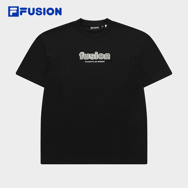 FILA FUSION斐乐潮牌男子针织短袖衫夏季款拼色凉感防晒运动T恤,淘宝优惠券,粉丝福利购,淘宝优惠卷