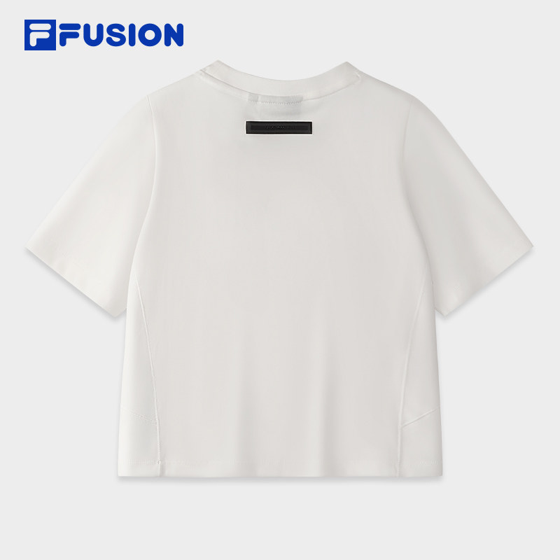 FILA FUSION斐乐潮牌女子针织短袖衫2025冬季新款时尚休闲基础T恤,淘宝优惠券,粉丝福利购,淘宝优惠卷