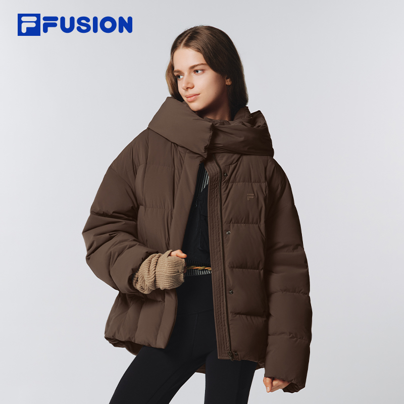 FILA FUSION斐乐潮牌羽绒服女2025冬季新款时尚休闲宽松保暖外套