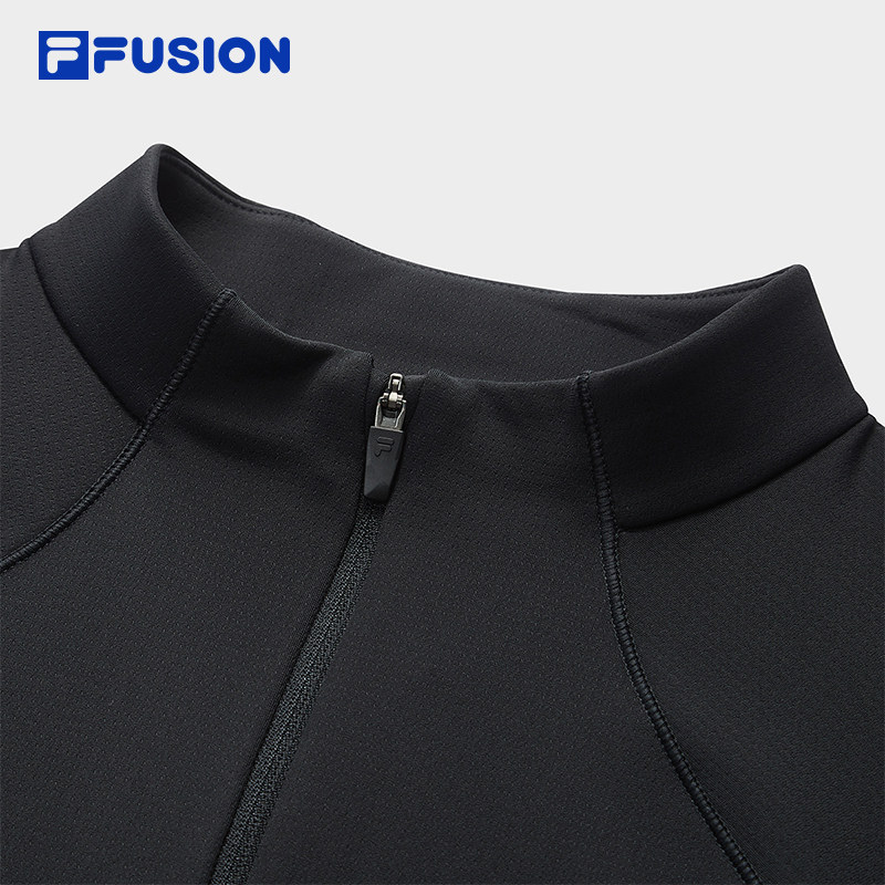 FILA FUSION斐乐潮牌女子针织长袖衫2025冬季新款简约修身加绒长T,淘宝优惠券,粉丝福利购,淘宝优惠卷