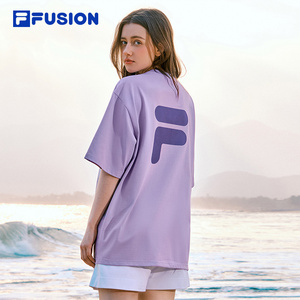 FILA FUSION斐乐潮牌情侣短袖T恤春夏季宽松运动半袖男女跑步上衣