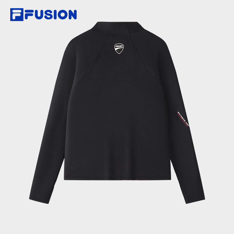 FILA FUSION斐乐潮牌女子针织长袖衫2025冬季新款简约修身加绒长T,淘宝优惠券,粉丝福利购,淘宝优惠卷