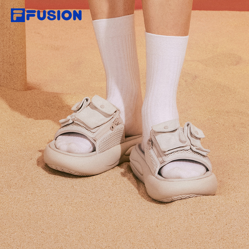 FILA FUSION斐乐潮牌男鞋ZIP UP SLIPPER拖鞋2024夏新款运动凉拖-图0