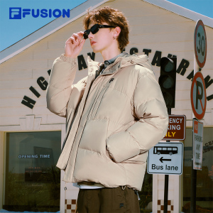 FILA FUSION斐乐潮牌情侣款羽绒服2025冬季新款宽松保暖连帽外套