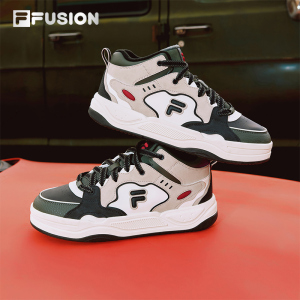 BANK2 FILA FUSION斐乐潮牌板鞋情侣2025冬季款中高帮保暖加绒鞋