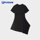 Fila Fusion Frauen gestricktes Kleid 2025 Sommer neuer modischer unregelmäßiger T-Shirt-Rock