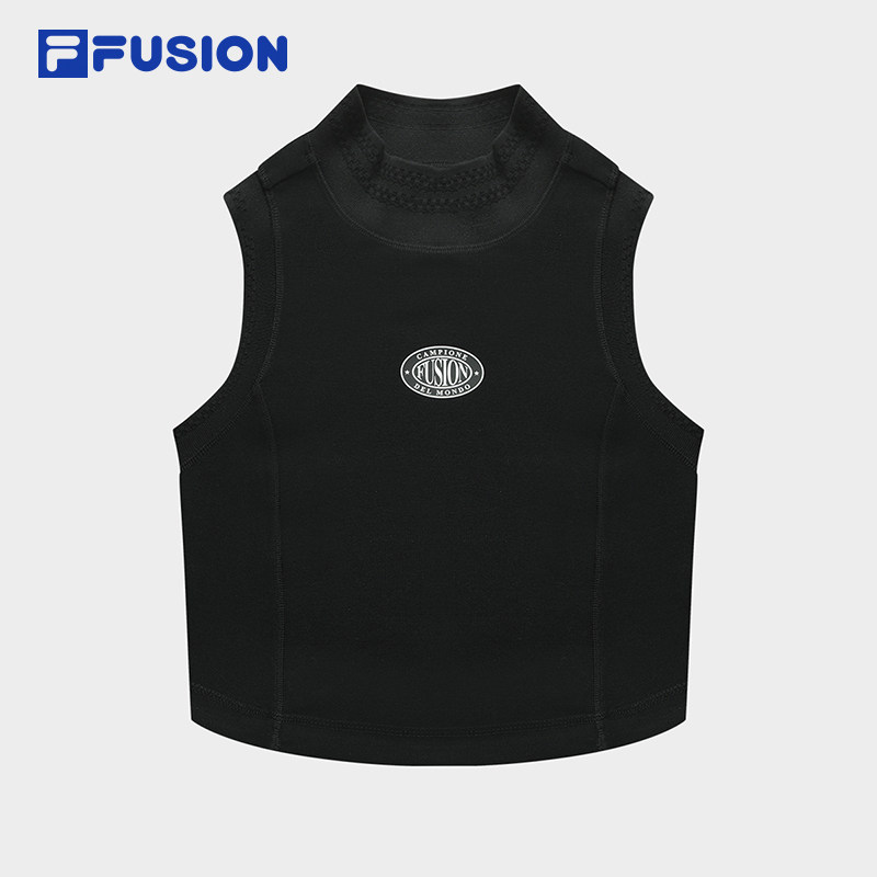 FILA FUSION斐乐潮牌针织背心女子夏季款小高领无袖紧身短版上衣,淘宝优惠券,粉丝福利购,淘宝优惠卷