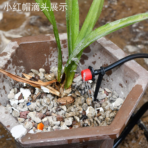 农用可调滴头果树滴灌管喷淋神器配件喷灌灌溉设备微喷喷头小红帽 - 图3