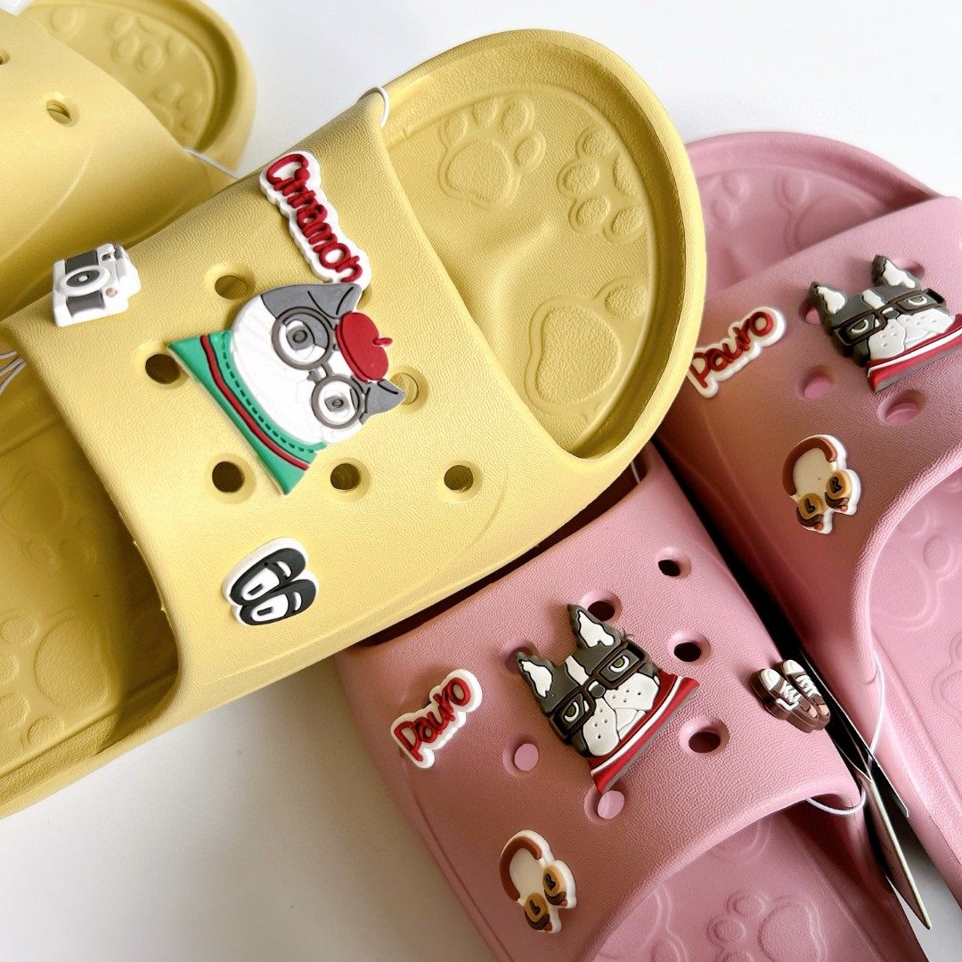 日本原单 拖鞋踩屎感一体成型拖鞋猫咪法斗图案舒适防滑拖鞋413,淘宝优惠券,粉丝福利购,淘宝优惠卷