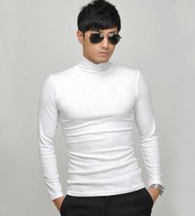 Men's Turtleneck T-Shirts 男士堆领纯色打底衫 春秋装高领T恤