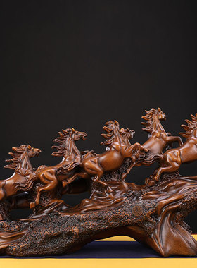 马到成功八骏雄风马摆件工艺品办公室公司前台装饰品乔迁开业礼品