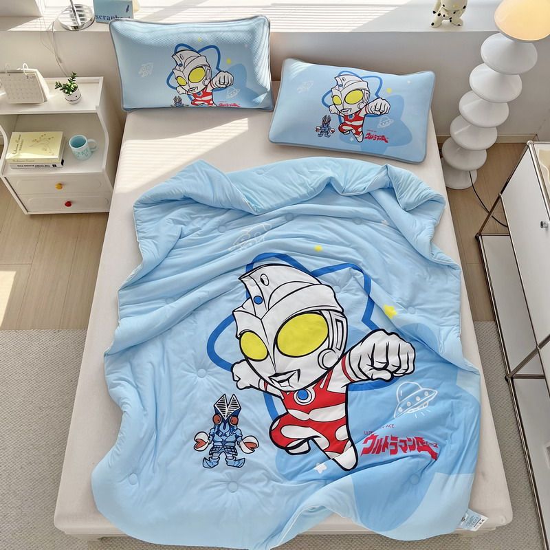 夏季奥特曼凉感丝夏凉被子学生宿舍单人儿童空调被卡通幼儿园夏被