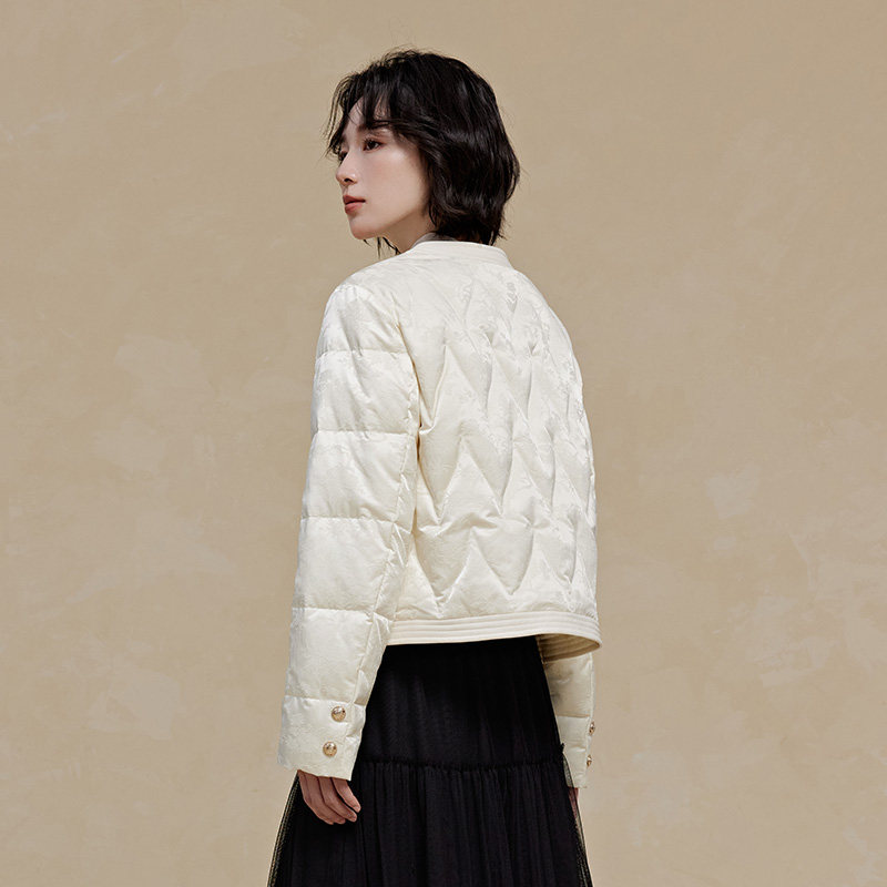 PIT珍珠白小香风中式羽绒服女2025秋季新款薄款短外套小个子显高,淘宝优惠券,粉丝福利购,淘宝优惠卷
