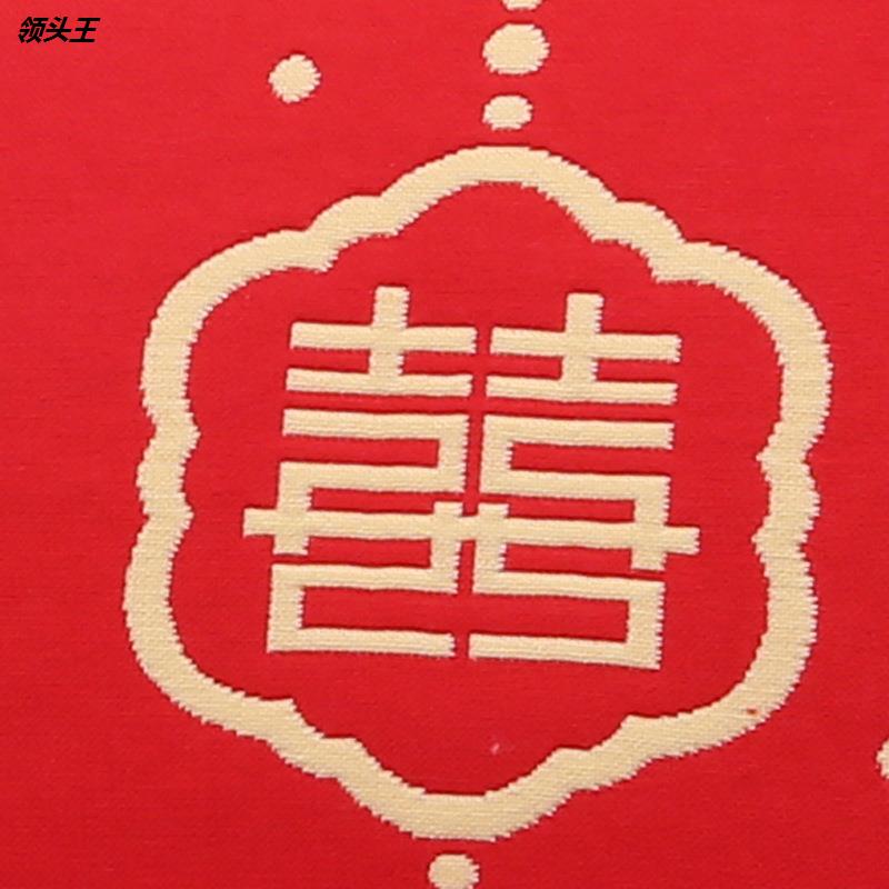棉红色三层纱布结婚回礼厚喜枕头巾 素盏枕巾