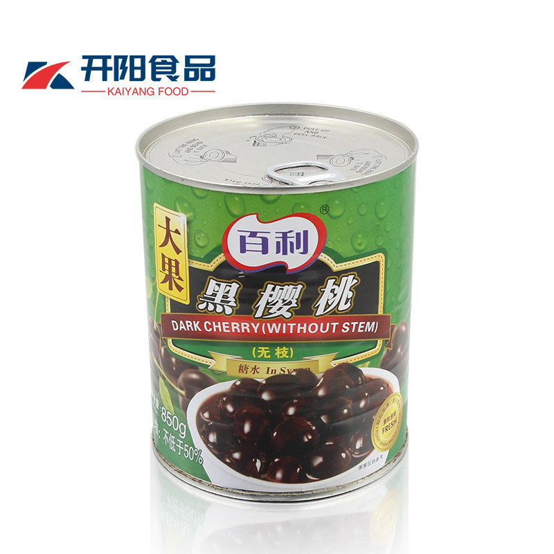 促销黑樱桃850g无枝车厘子蛋糕罐头 味悠美食品水果罐头