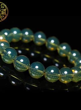 缅甸琥珀蓝珀单圈圆珠手串