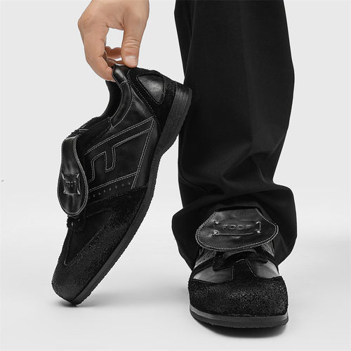 【原单货】德训鞋2026新款翻盖休闲鞋方头德比鞋拳击训练鞋阿甘鞋 - 图0