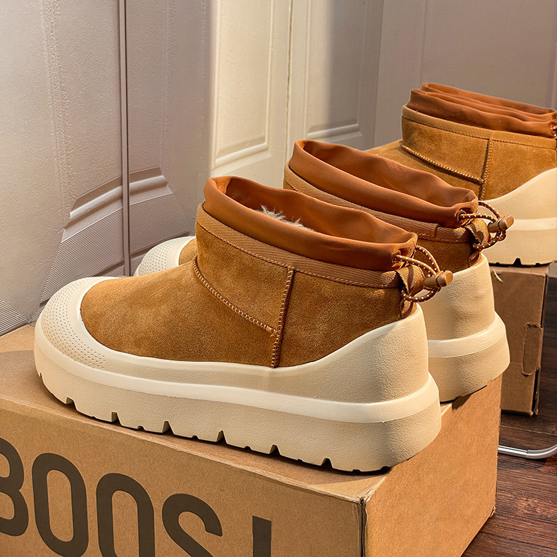 桑坡塔斯曼彩壳雪地靴男女款2025新款冬季羊皮毛一体厚底加绒棉鞋,淘宝优惠券,粉丝福利购,淘宝优惠卷