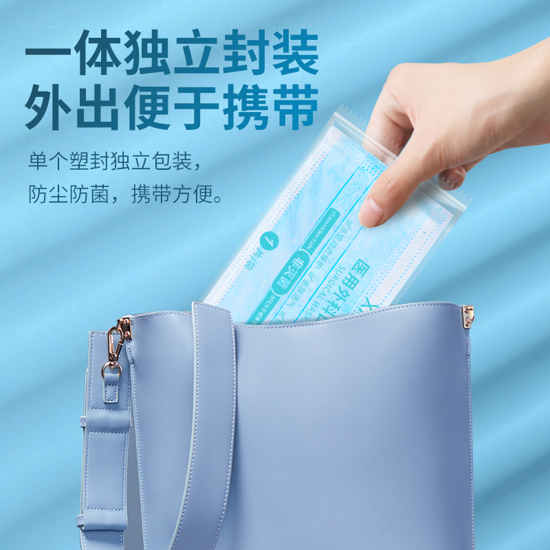 100 medical surgical masks, disposable medical masks, three-layer doctor's adult protective, self-contained and breathable