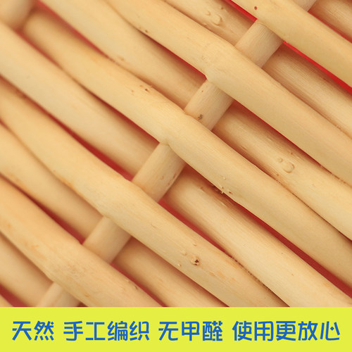 藤编婴儿摇篮床车载安抚睡篮宝宝床新生儿便携手提篮实木摇篮摇窝 - 图1