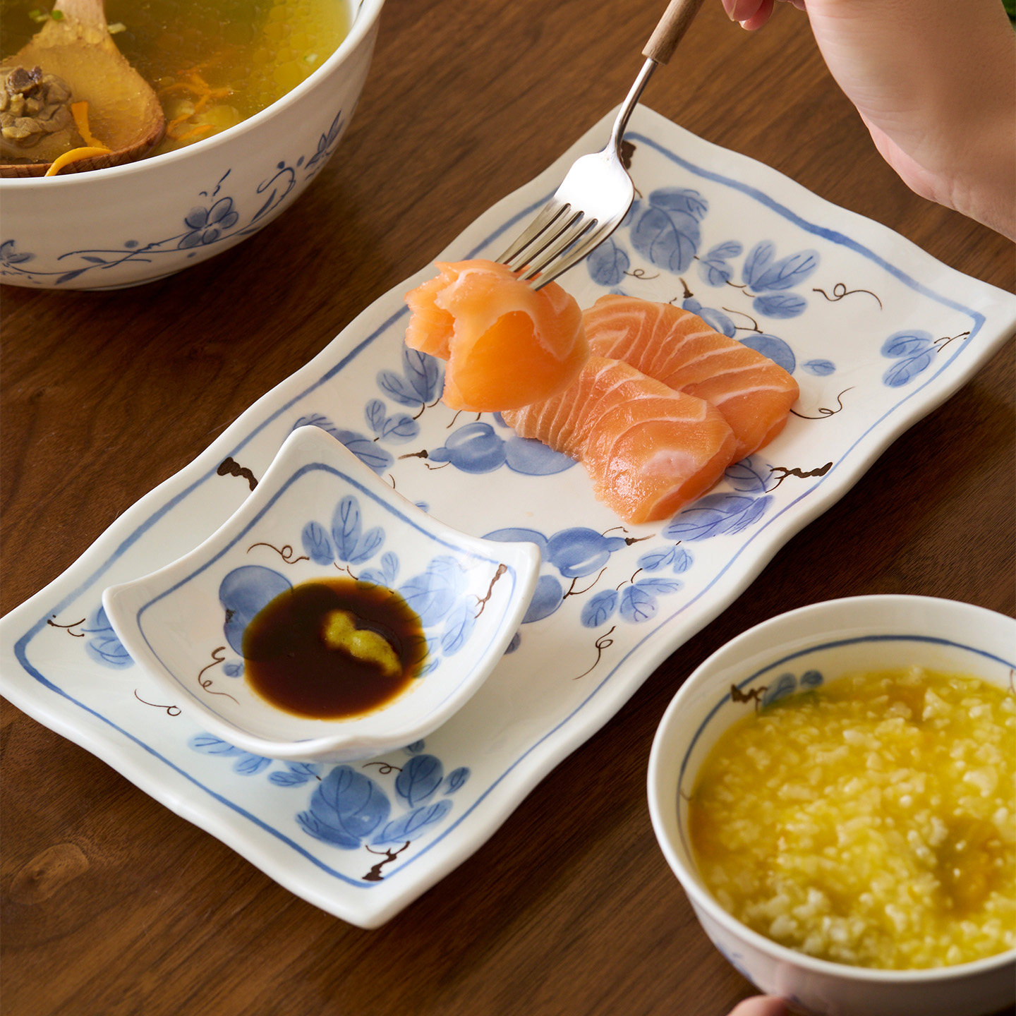 肆月中式花卉陶瓷面碗家用高颜值釉下彩汤碗大号饭碗菜盘蘸碟餐具,淘宝优惠券,粉丝福利购,淘宝优惠卷