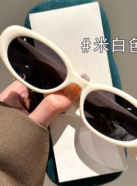 韩国近视抗女新款2023级感窄框太阳眼镜防晒太阳眼镜UV韩系猫眼