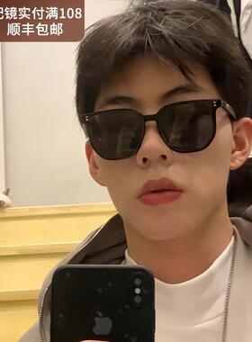韩国复古带木纹太阳眼镜男女款可配近视彷度数偏光镜太阳眼镜开车