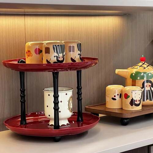 ins风收纳架置物架卫生间桌面台面化妆品展示多层杯子架长方形架 - 图2