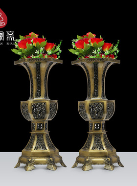 合金大型五供家用供奉香炉供佛花瓶烛台寺院佛堂复古摆件大全
