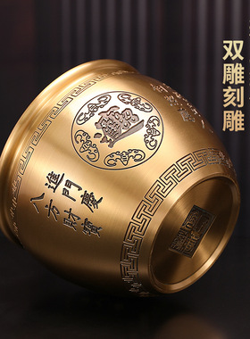 对联米缸聚宝家用摆件盆