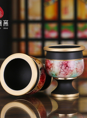 高温财神骏澜斋铜敬酒供酒杯