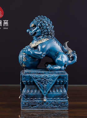 骏澜斋 《故宫狮》铜狮子摆件 北京狮家居办公桌面装饰工艺品